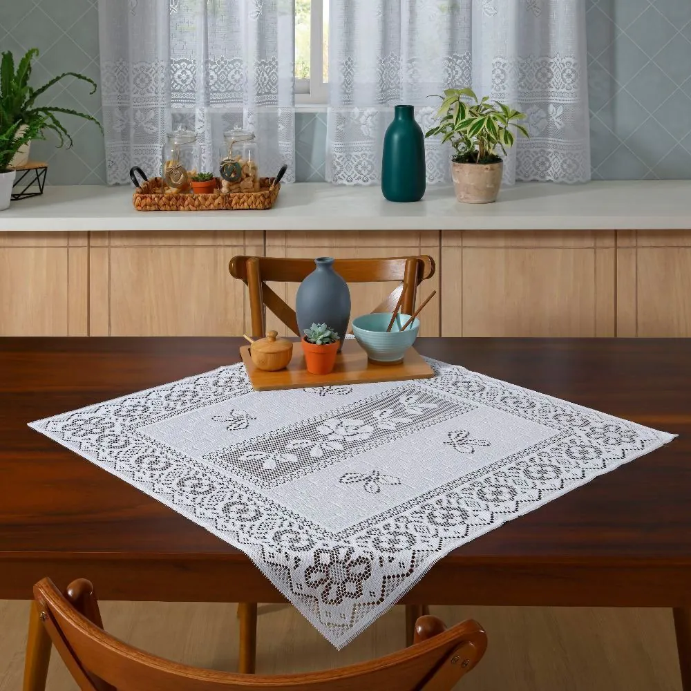 Toalha Centro de Mesa Valência - Branco