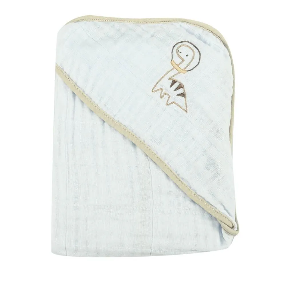 Toalha com Capuz de Canto Soft 80X80cm Baby - Dino Bege