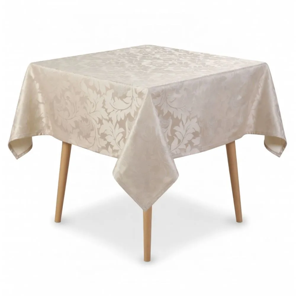 Toalha de Mesa 1,35M X 1,35M Elegance - Folhas Bege