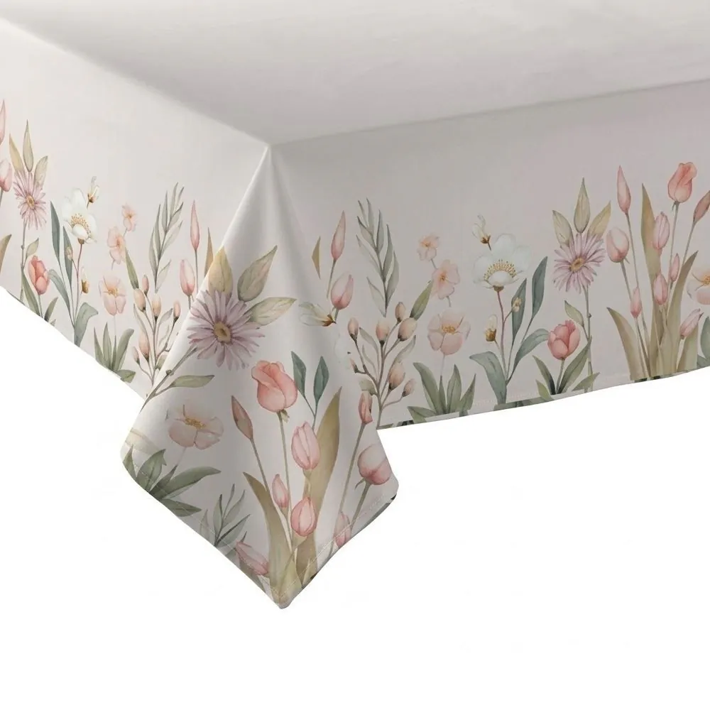 Toalha de Mesa 1,40 X 1,40M Clean Renova Döhler - Flores Salmão