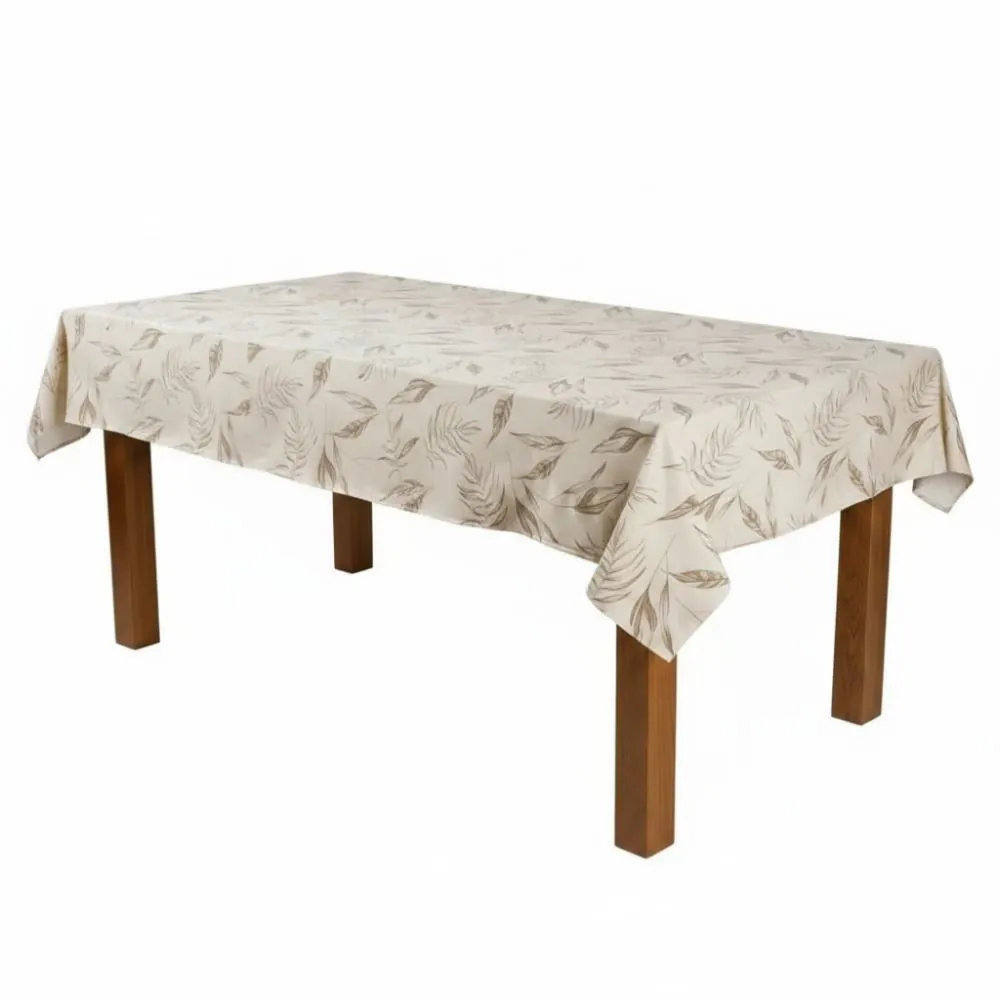 Toalha de Mesa 1,40M X 2,50M Verona - Bege Folhas