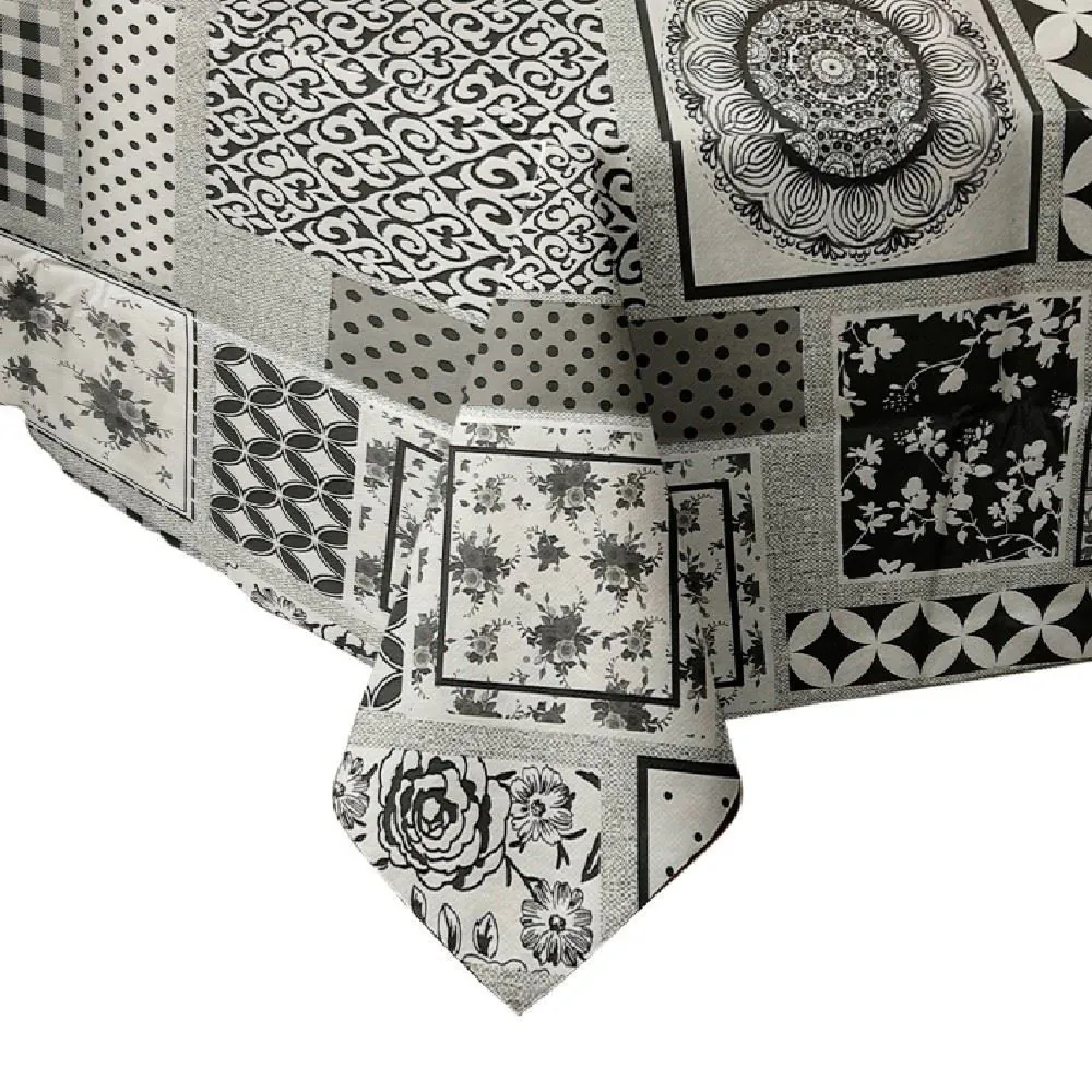 Toalha de Mesa 1,40X2,10 M Térmica Até 90° - Patchwork Cinza