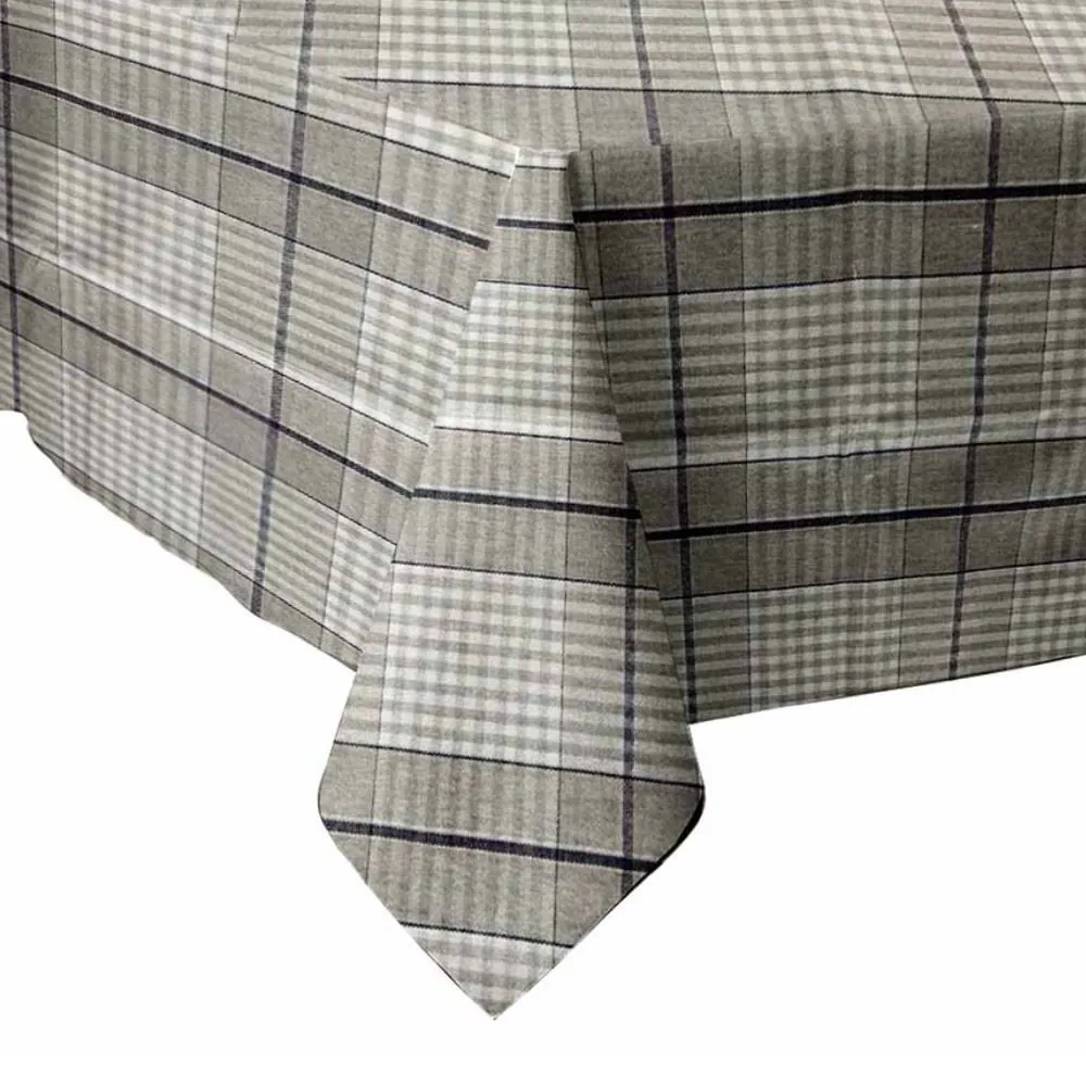 Toalha de Mesa 1,40X2,10 M Térmica Até 90° - Xadrez Cinza