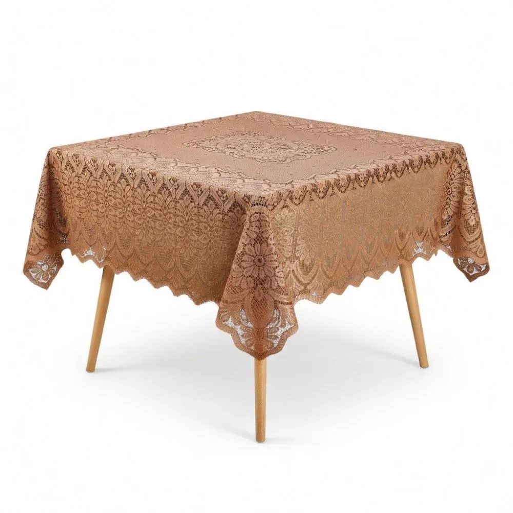 Toalha de Mesa Arabesco 1,60M X 1,60M - Taupe
