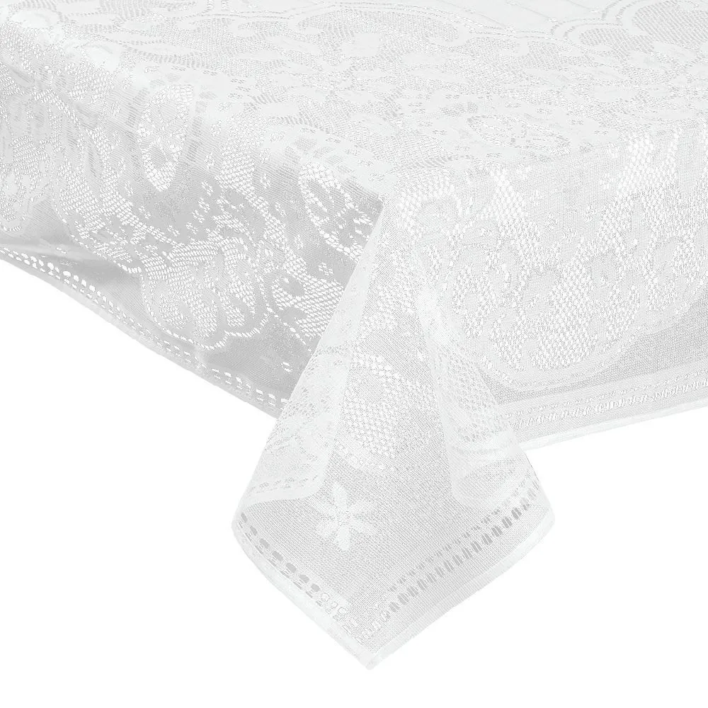 Toalha de Mesa 1,40X 2,00M Renda Venezuela Lepper - Branco