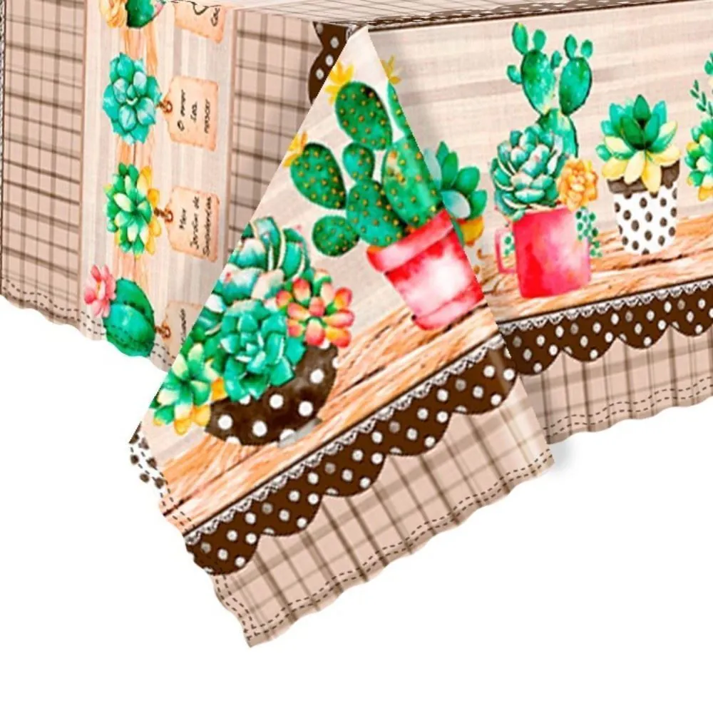 Toalha de Mesa Térmica 1,38M X 2,10M Salehtex - Cactus
