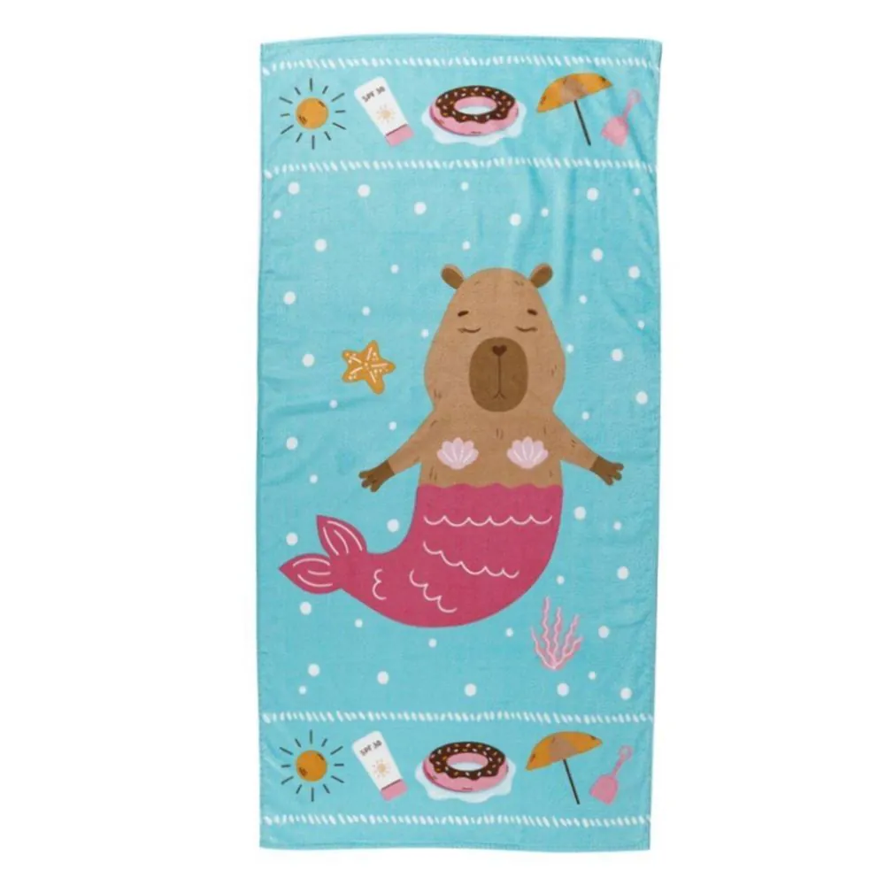 Toalha de Praia Aveludada 100% Algodão Döhler - Capivara