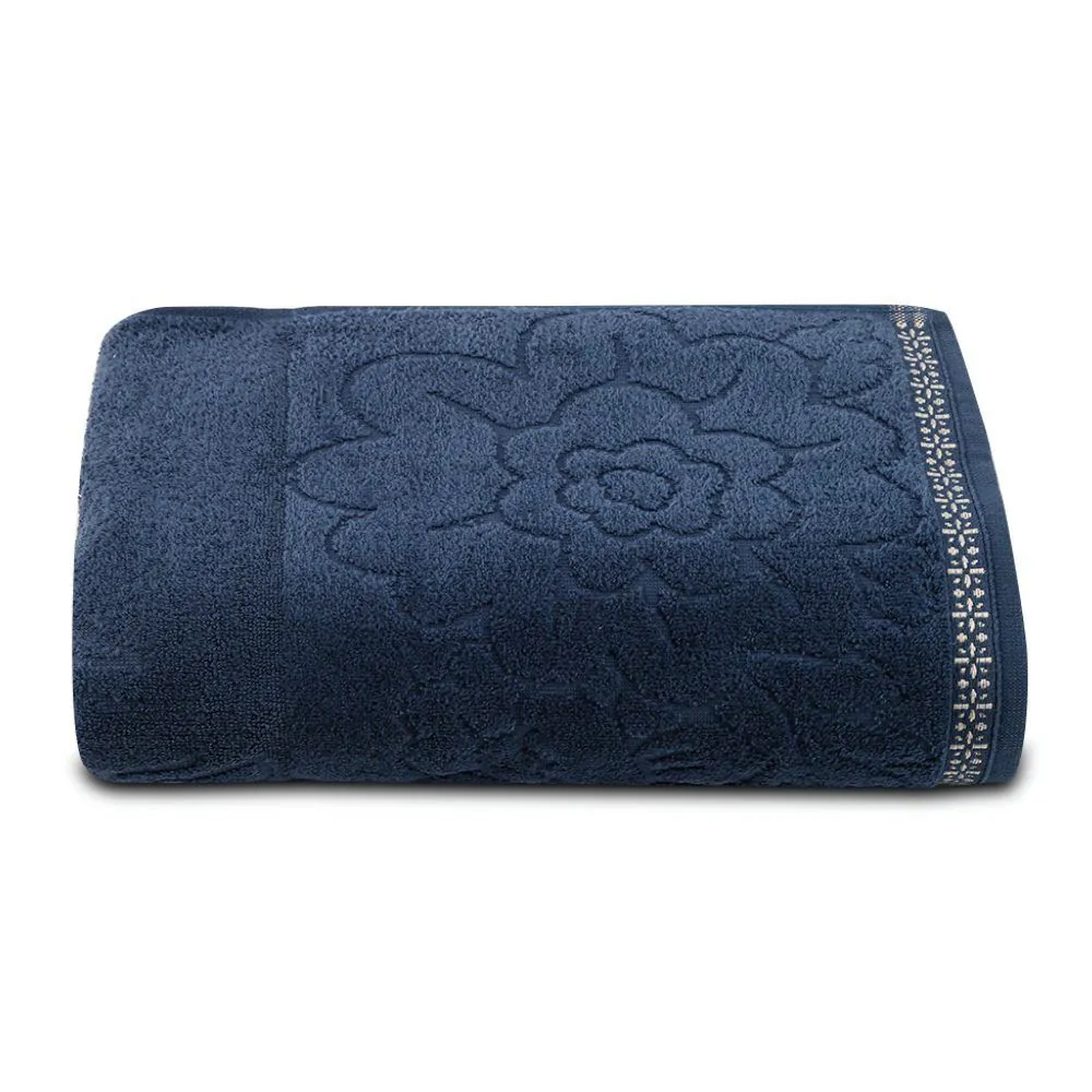Toalha de Rosto 100% Algodão Glamour - Azul Marinho