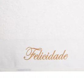 Toalha Lavabo Bordada Desejos - Inverno Azul Gratidão