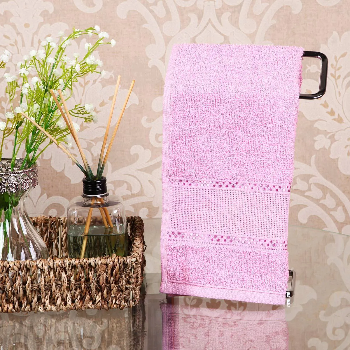 Toalha Social Lavabo - Rosa