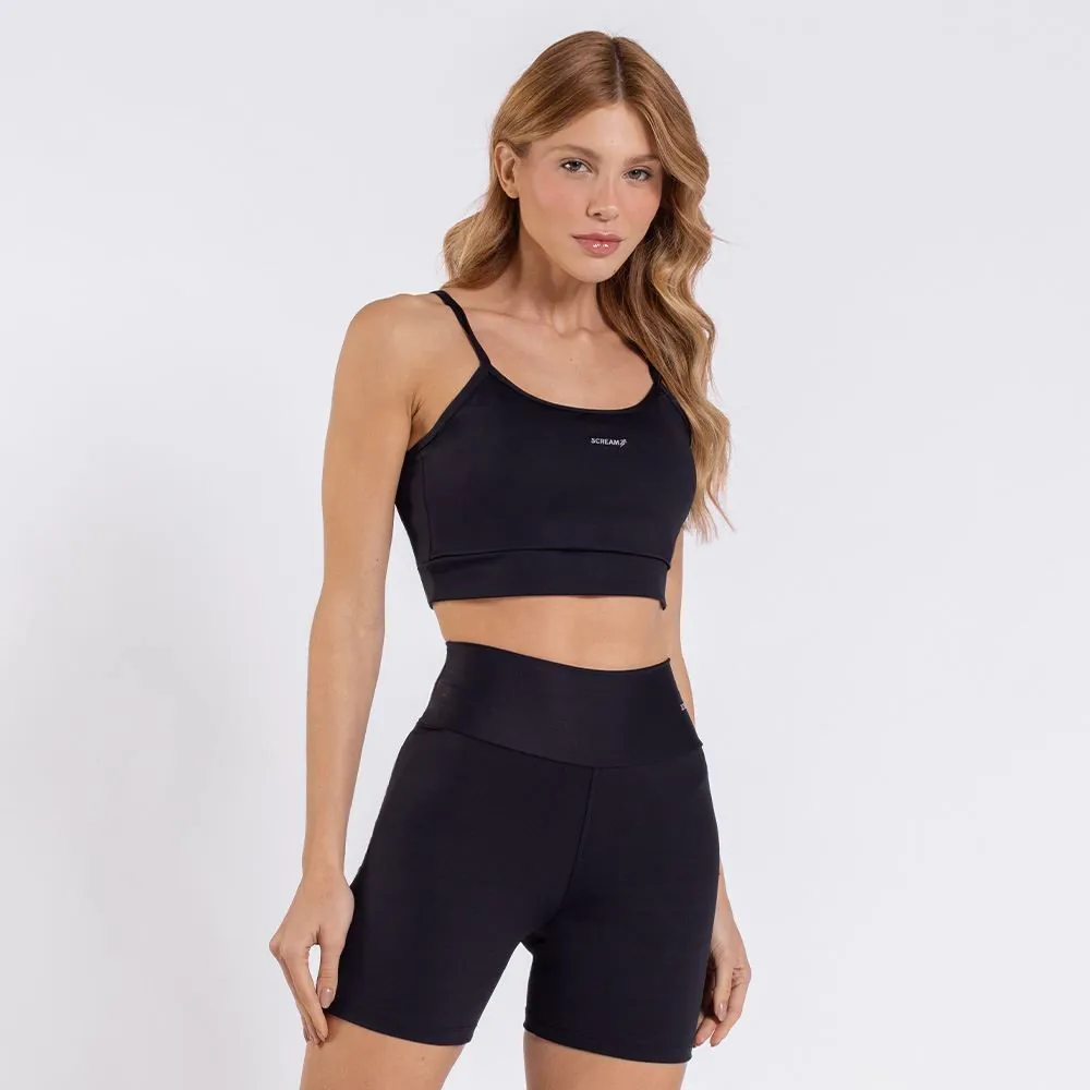 Top Feminino de Alça com Bojo Removível Scream Preto