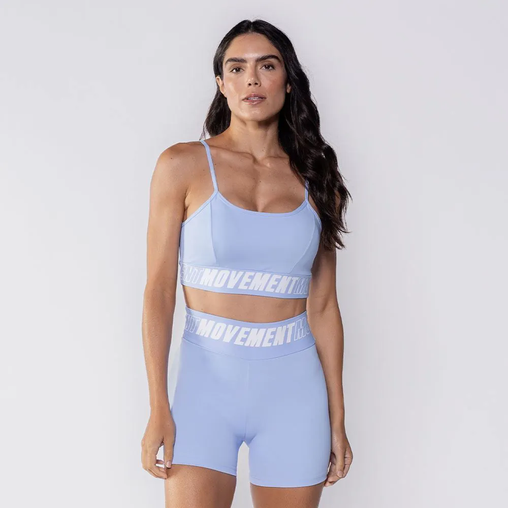 Top Feminino Fitness com Alça Scream Azul