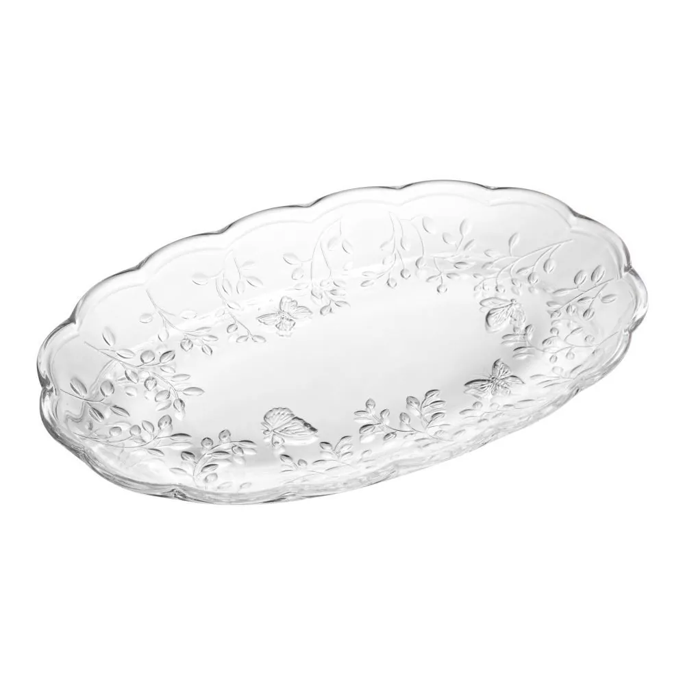 Travessa Retangular em Vidro New Butterfly 31Cm Lyor - Transparente