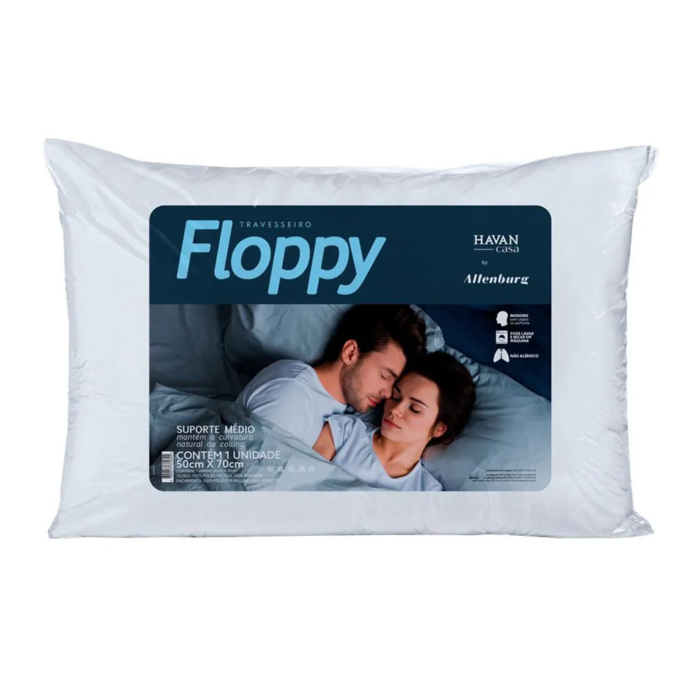 Travesseiro 50X70 Cm Floppy Suporte Médio By Altenburg - Branco