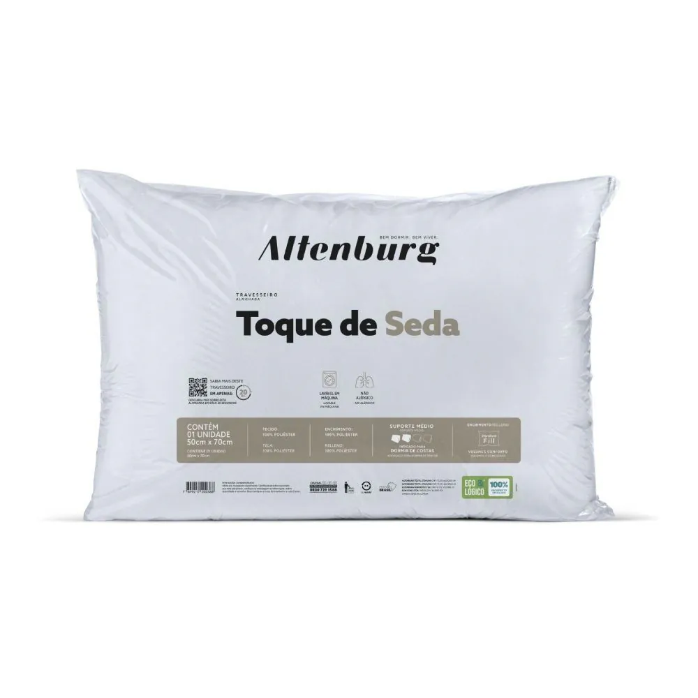Travesseiro 50X70 Cm Toque de Seda Altenburg - Branco
