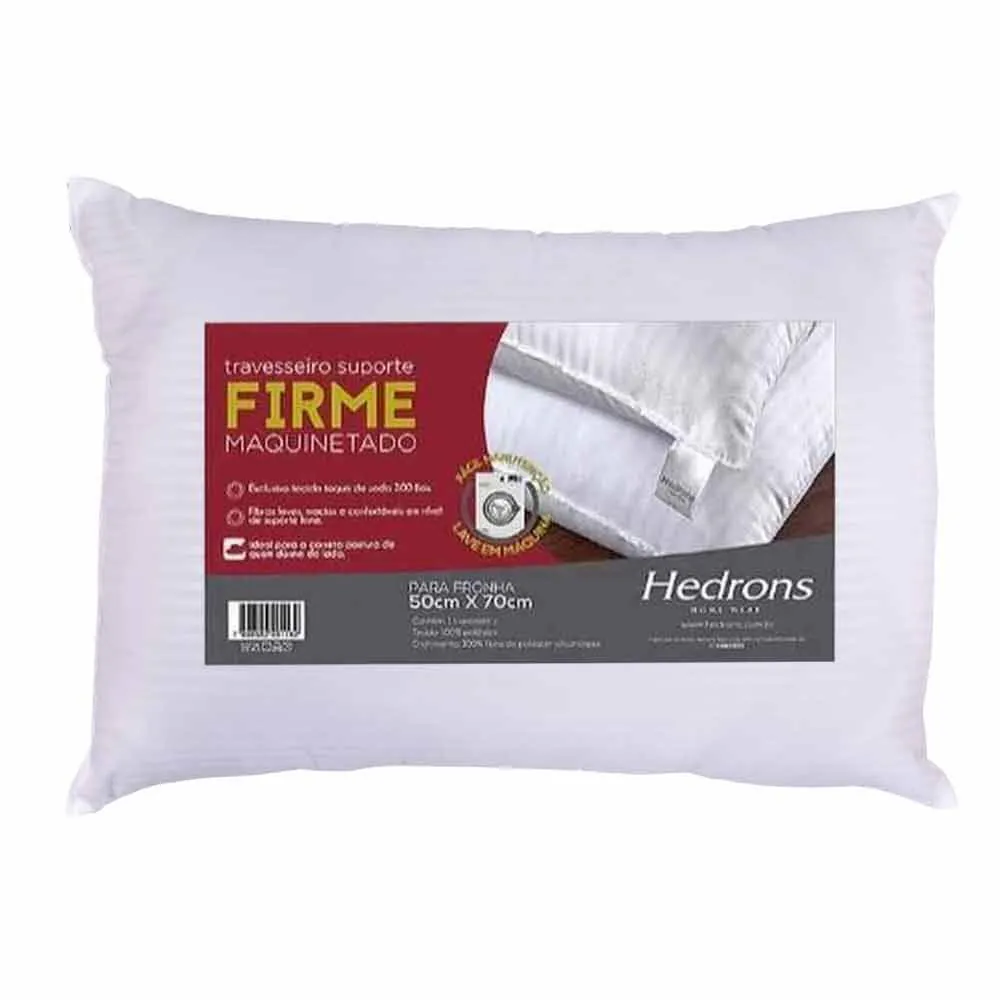 Travesseiro Suporte Firme 50X70 Cm Maquinetado Hedrons - Branco