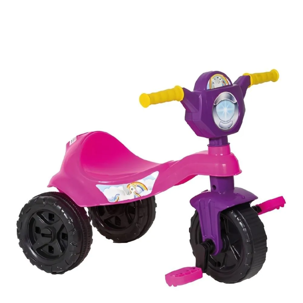 Triciclo Infantil Kemotoca Unicórnio Kendy - Rosa e Roxo
