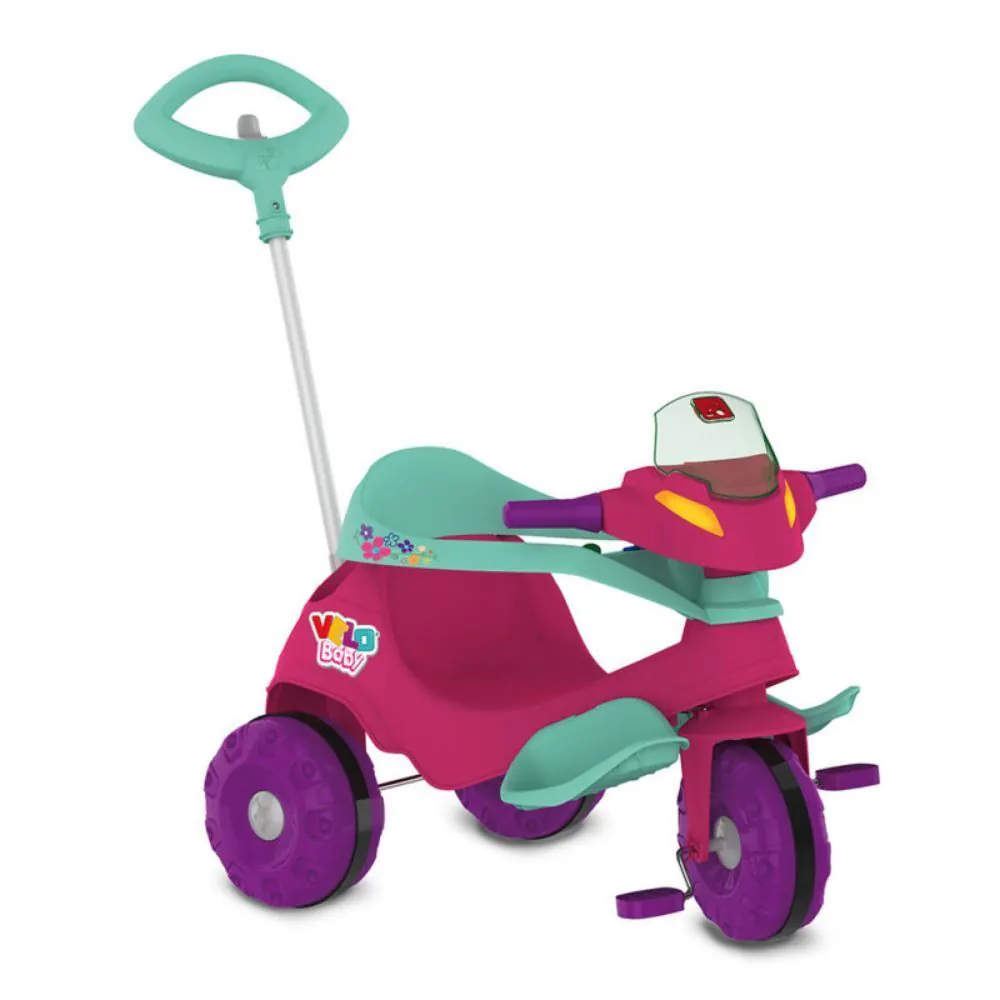 Triciclo Velobaby Passeio e Pedal Rosa Bandeirante - 357