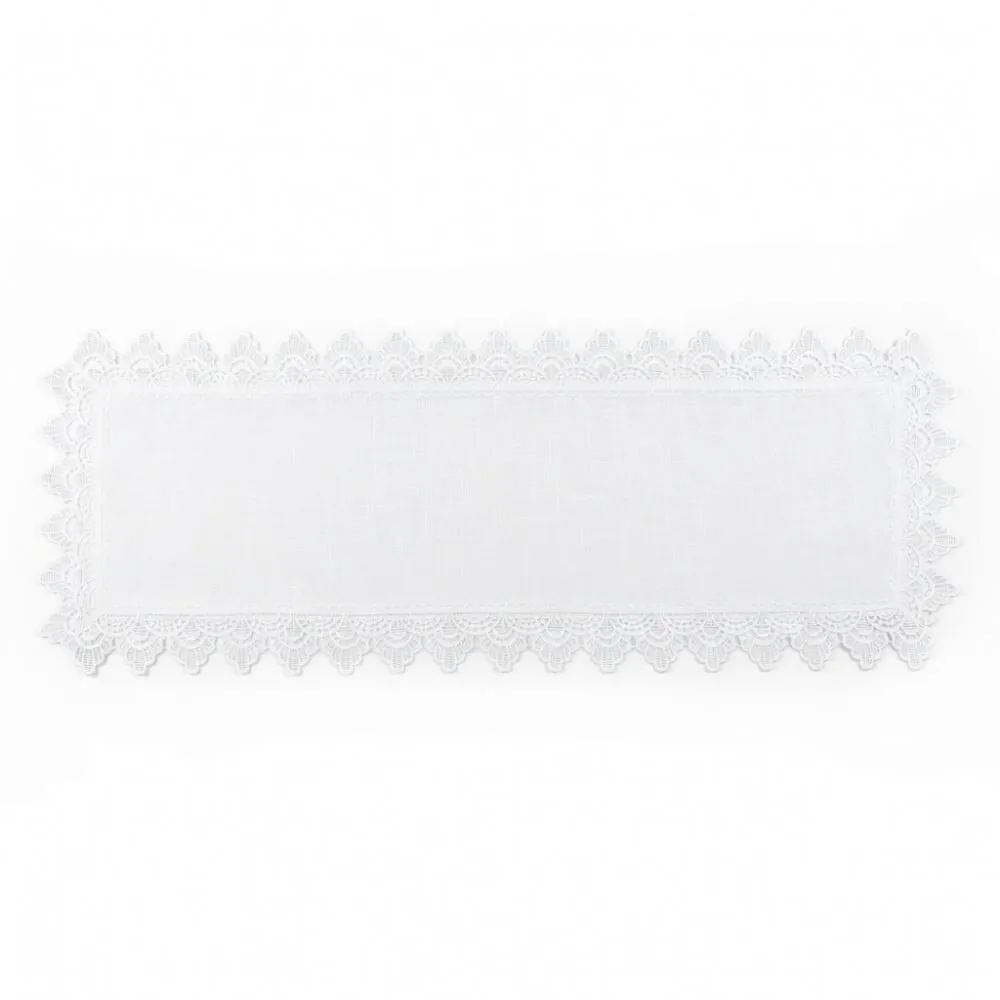 Trilho de Mesa 40Cm X 1,30M Renda Guipir - Paris