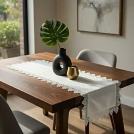 Trilho de Mesa 40Cm X 1,30M Renda Guipir - Veneza