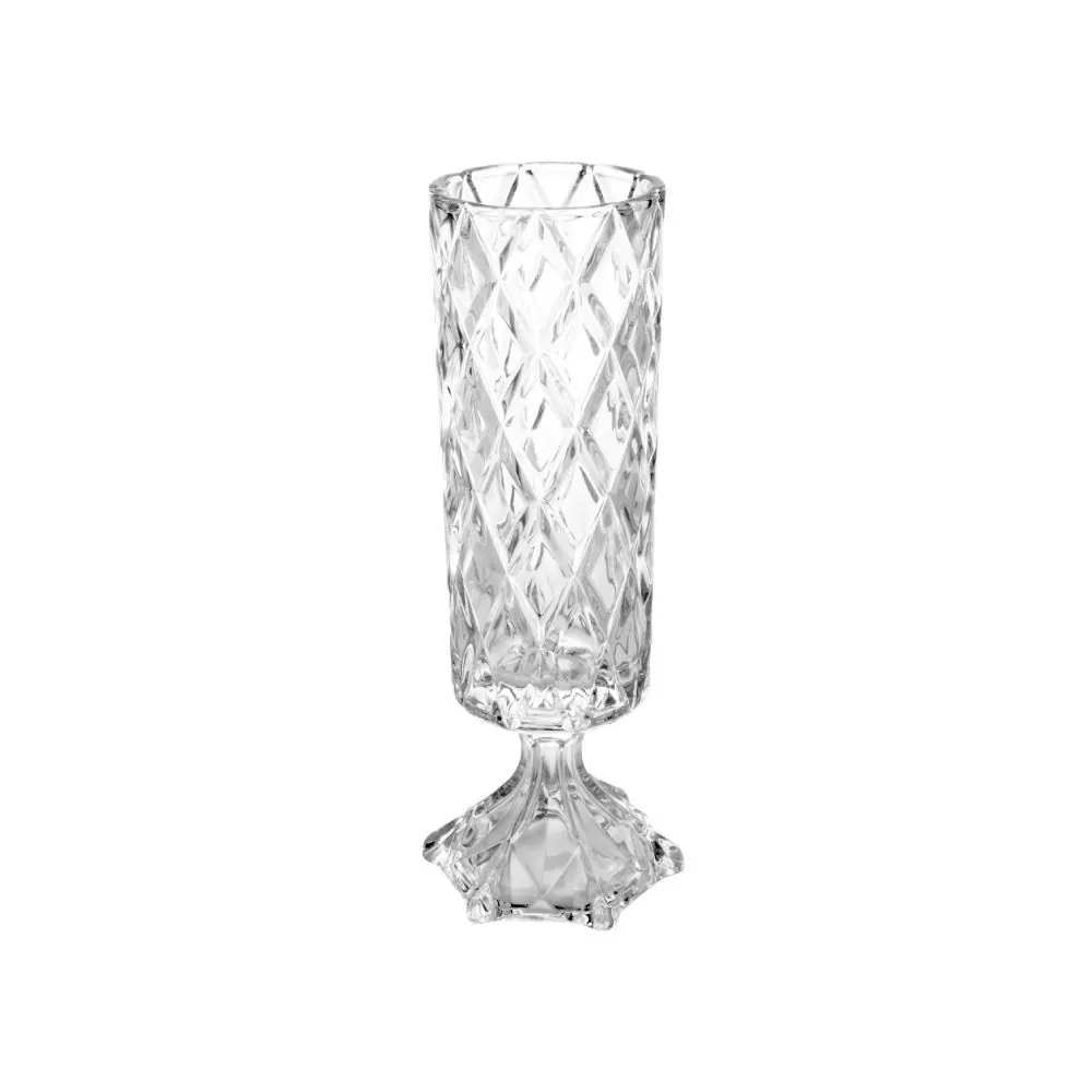 Vaso de Cristal com Pé Deli Diamante Lyor 41 Cm - Transparente