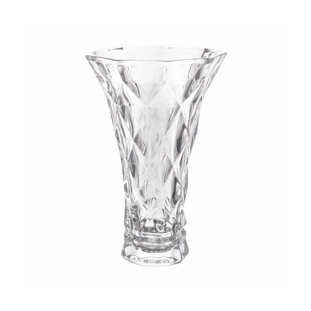 Vaso de Vidro Diamante Lyor 20 Cm - Transparente