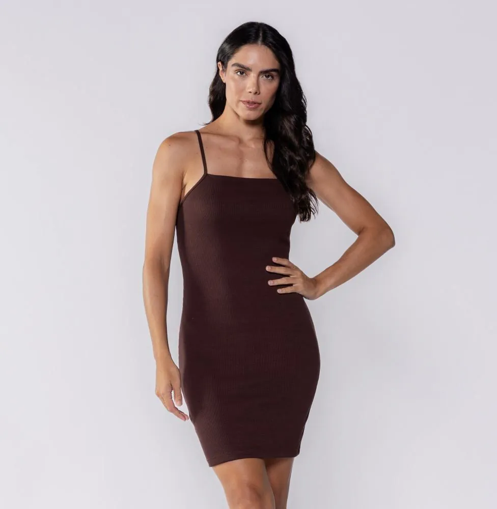 Vestido Feminino Curto de Ribana Boby Blues Marrom