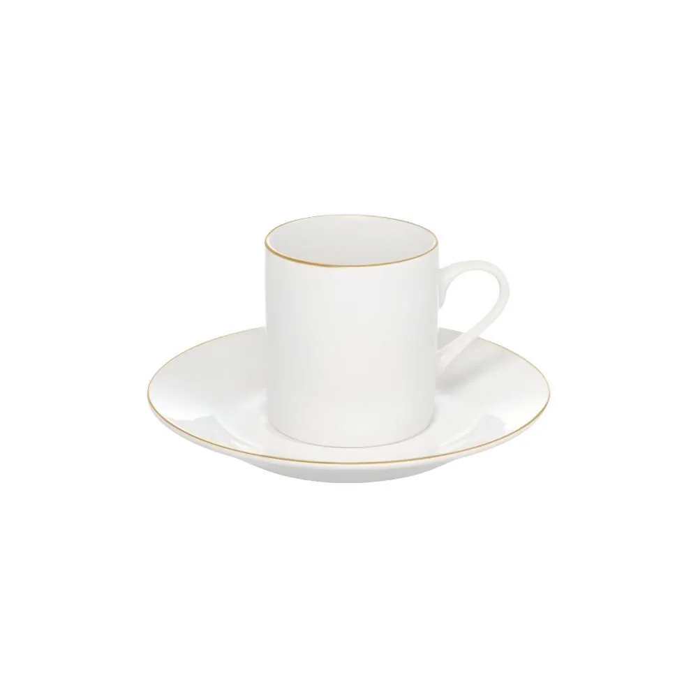 Xícara de Café com Pires Royal Filete Dourado Hauskraft - 90 Ml