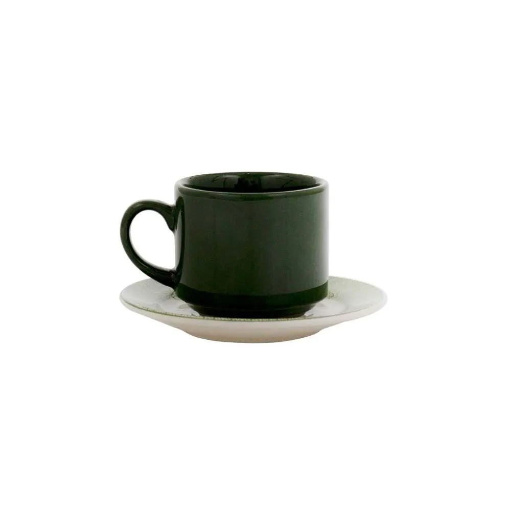 Xicara de Chá com Pires Donna Poppis Biona 180Ml - Verde
