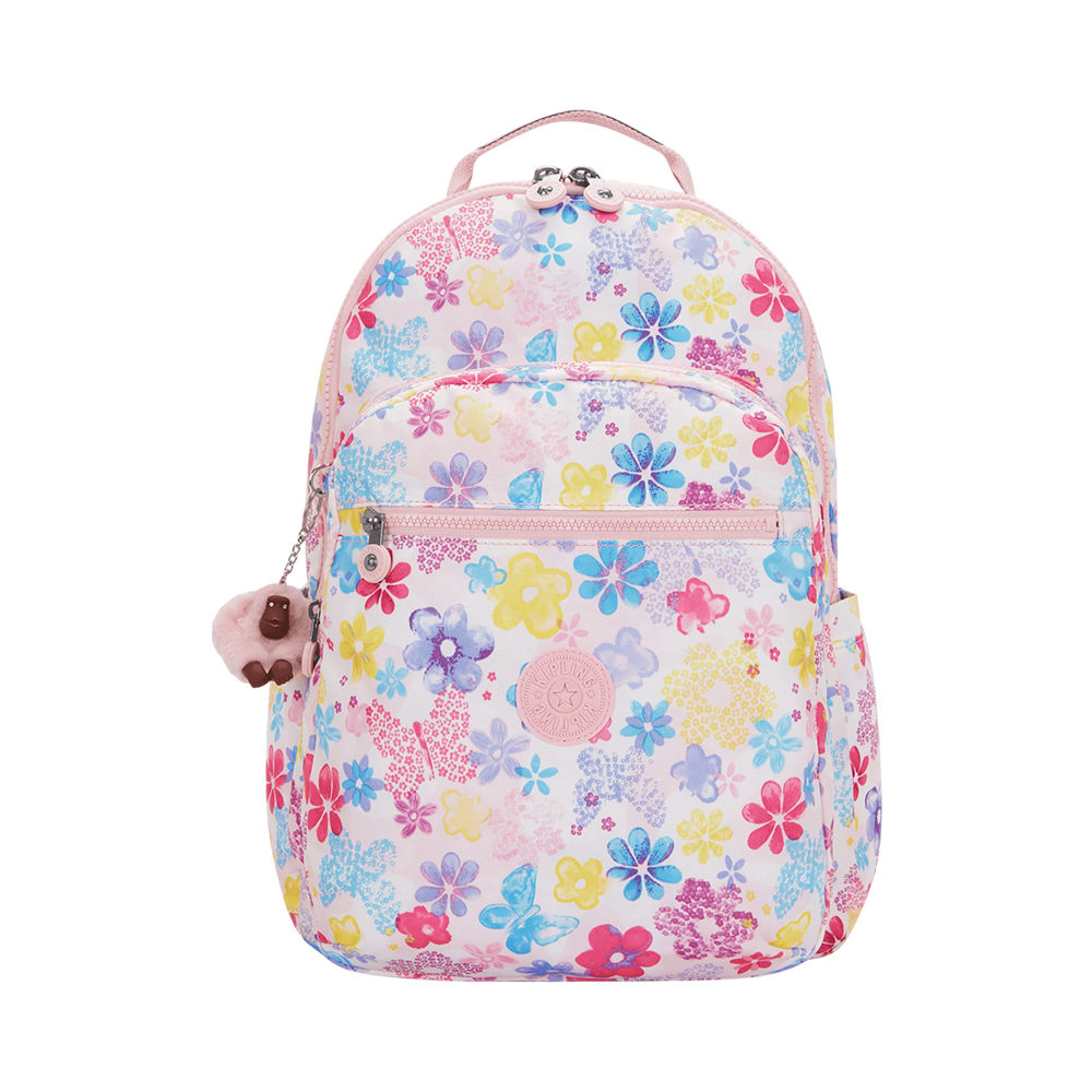 Mochila Kipling Seoul Lap Flower Stamp