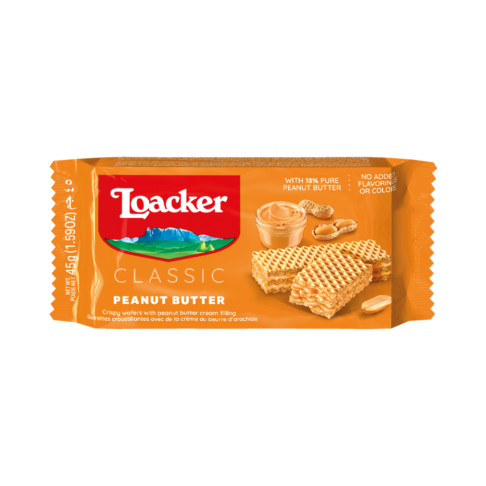 Biscoitos Loacker Classic Peanut Butter 45GR