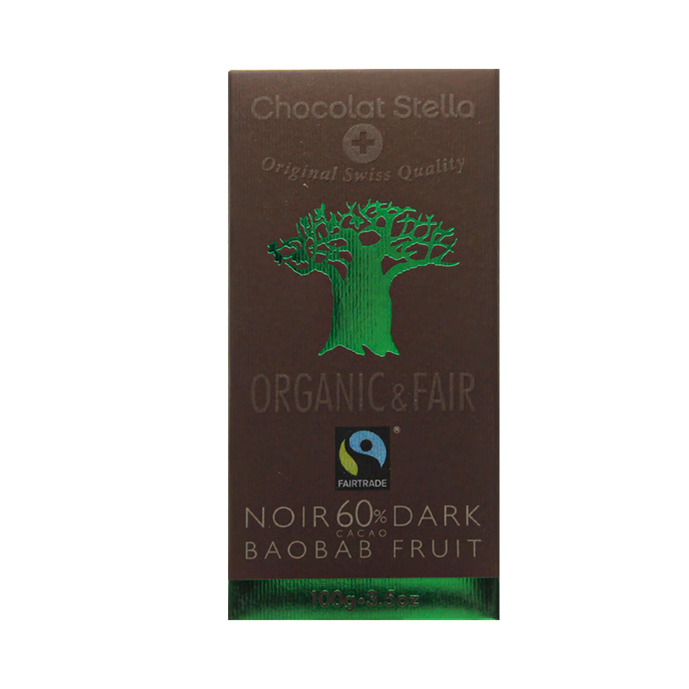 Chocolate Stella Baobab Organic &amp; Fair Noir 60% Dark Cacao 100GR