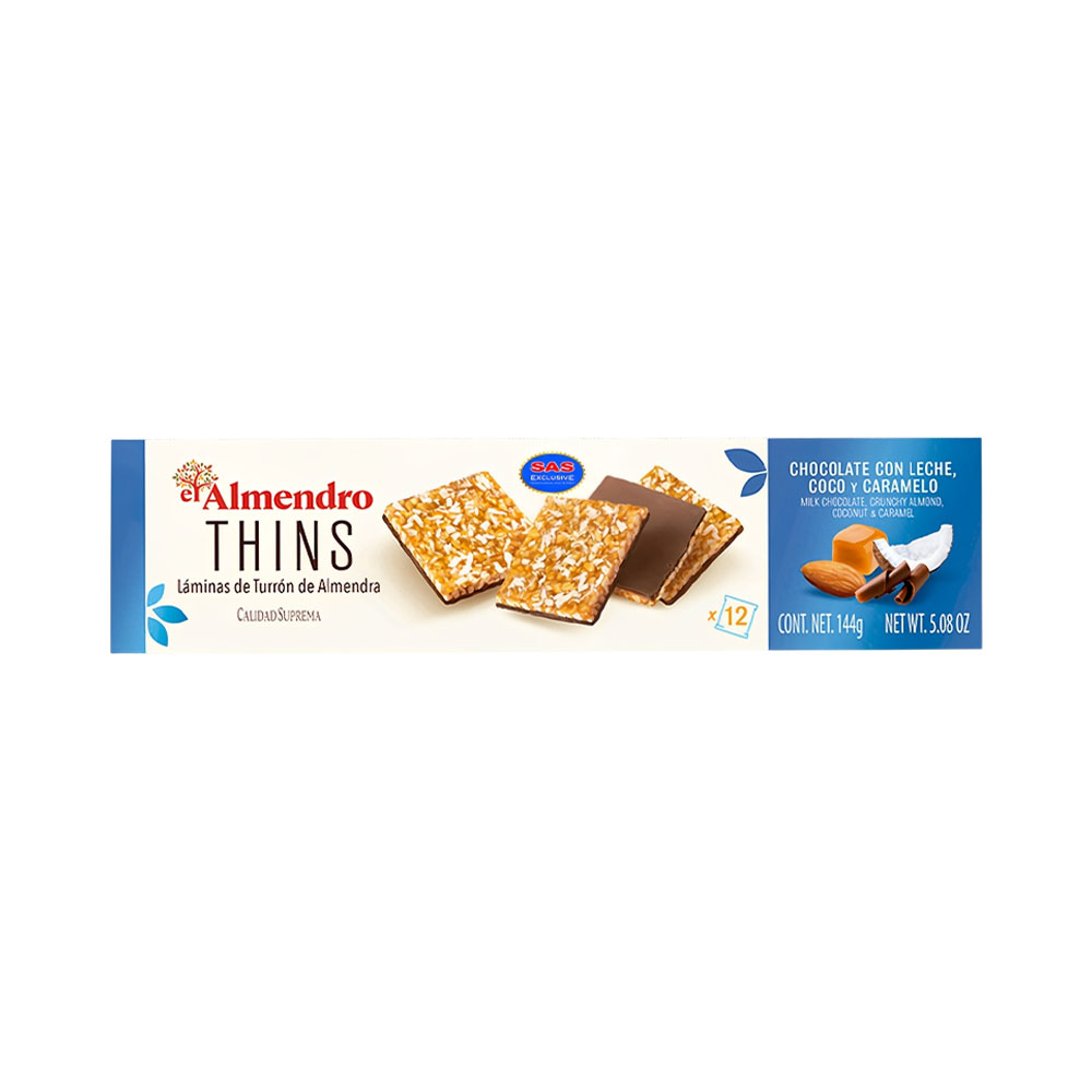 Folhas de Torrone EL Almendro Thins 144GR
