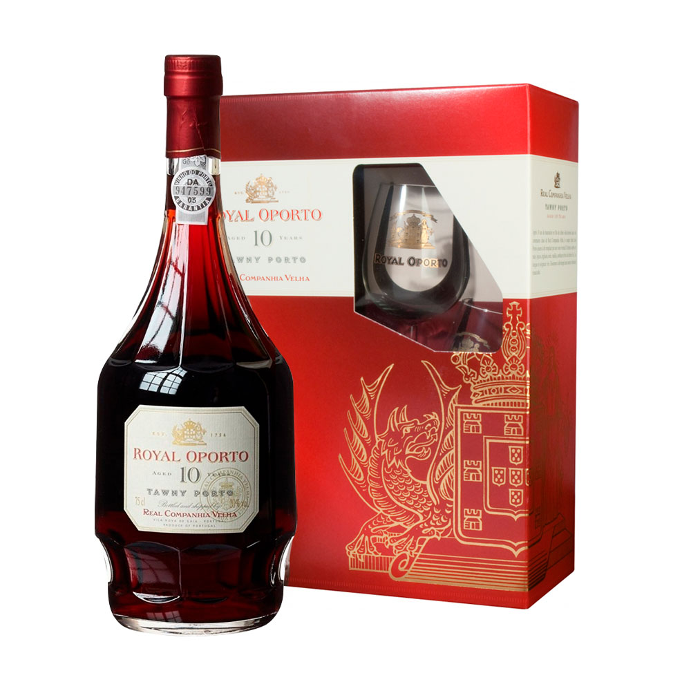 Vino Oporto Royal 10 Años Pack +2 Copas 750ml