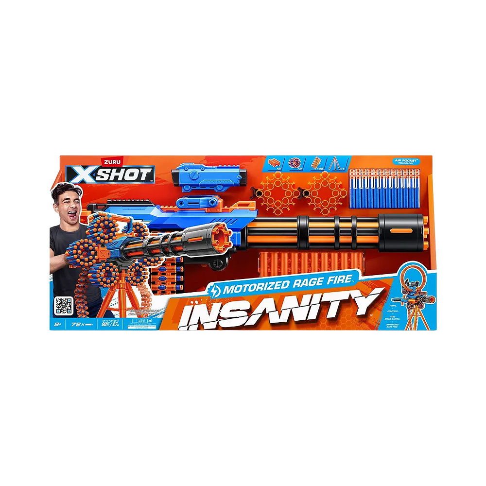 Lançador de Dardos Zuru X-shot Insanity Motorized Rage Fire 36605