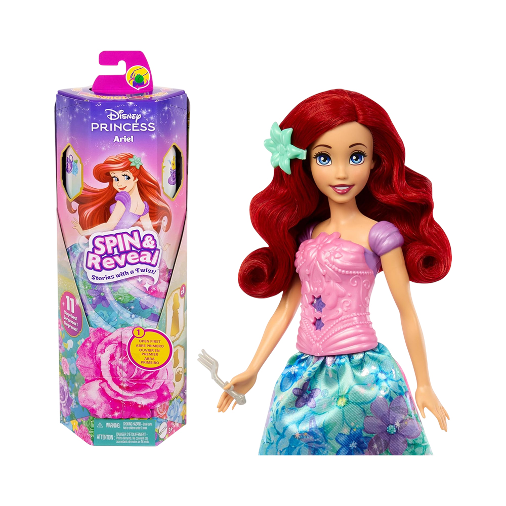 Boneca Mattel Disney Princess Ariel Spin Y Reveal HTV88