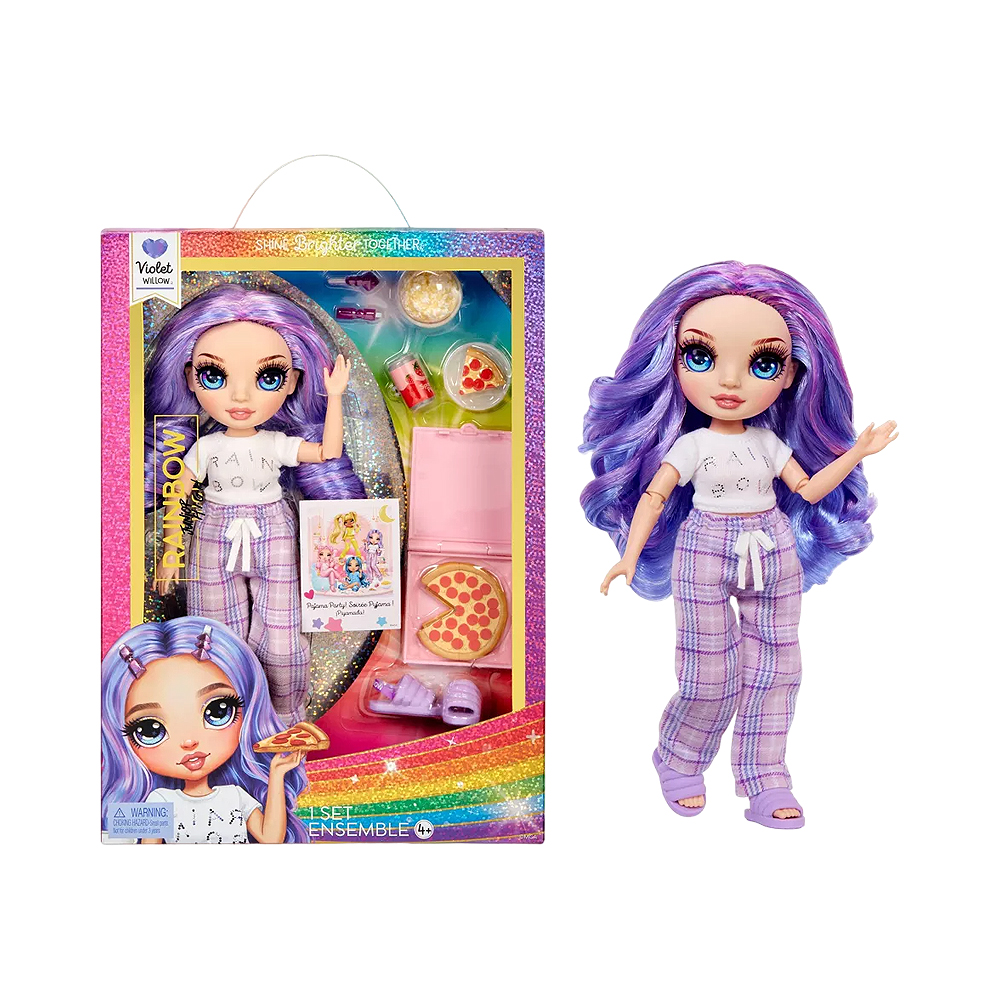 Boneca Rainbow Junior High Pijama Party Violet Willow 503705EUC