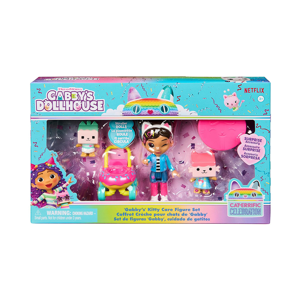 Kit de Jogo Spin Master Dreamworks Gabby's Dollhouse Cat-errific Celebration Gabby's Kitty Care Figure Set 6069425