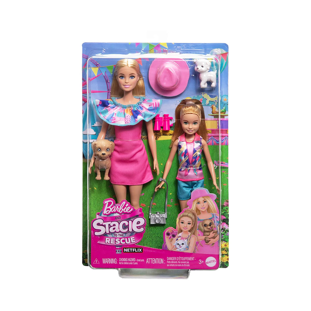 Kit de Jogo Mattel Barbie Stacie TO The Rescue Sister Doll Set With 2 Pet Dogs HRM09