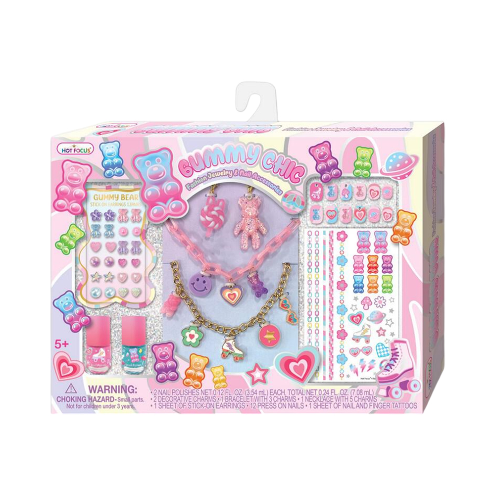 Conjunto de Acessórios Gummy Chic Fashion Jewelry Y Nail Accessories Hot Focus 692GB