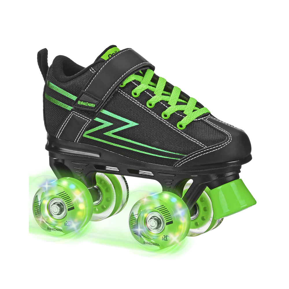 Patins de Roller Derby Sparkles Lighted Wheels 1381 Preto/verde