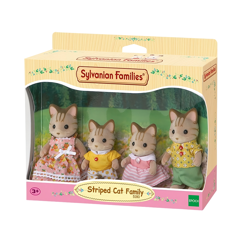 Figuras Epoch Sylvanian Families Striped Cat Family 5180