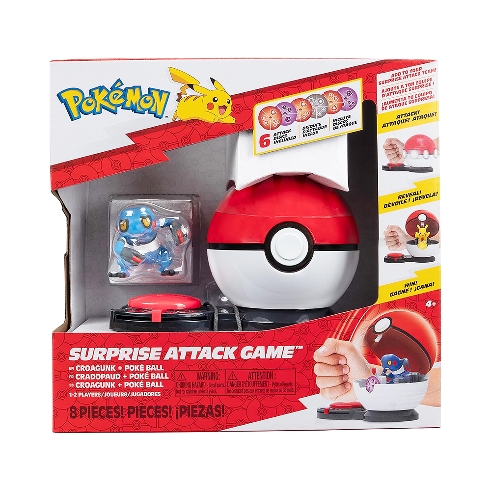 Kit de Jogo Pokémon Surprise Attack Game Croagunk + Poké Ball PKW3719