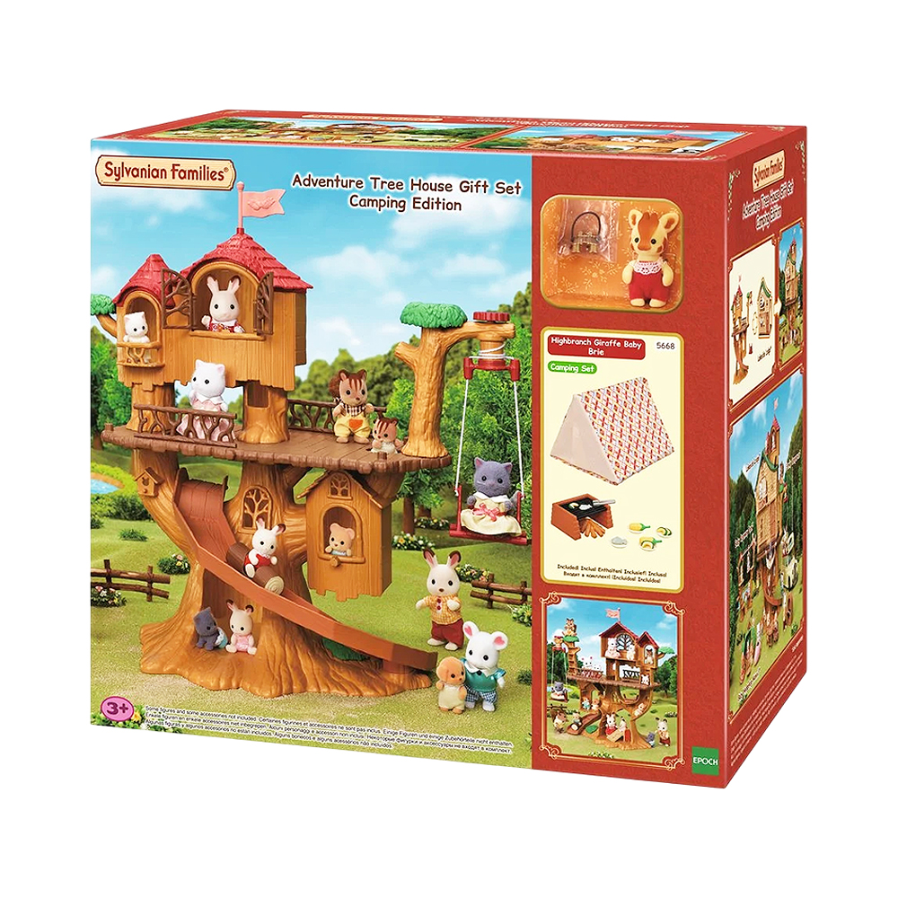 Kit de Jogo Epoch Sylvanian Families Adventure Tree House Gift Set Camping Edition 5668
