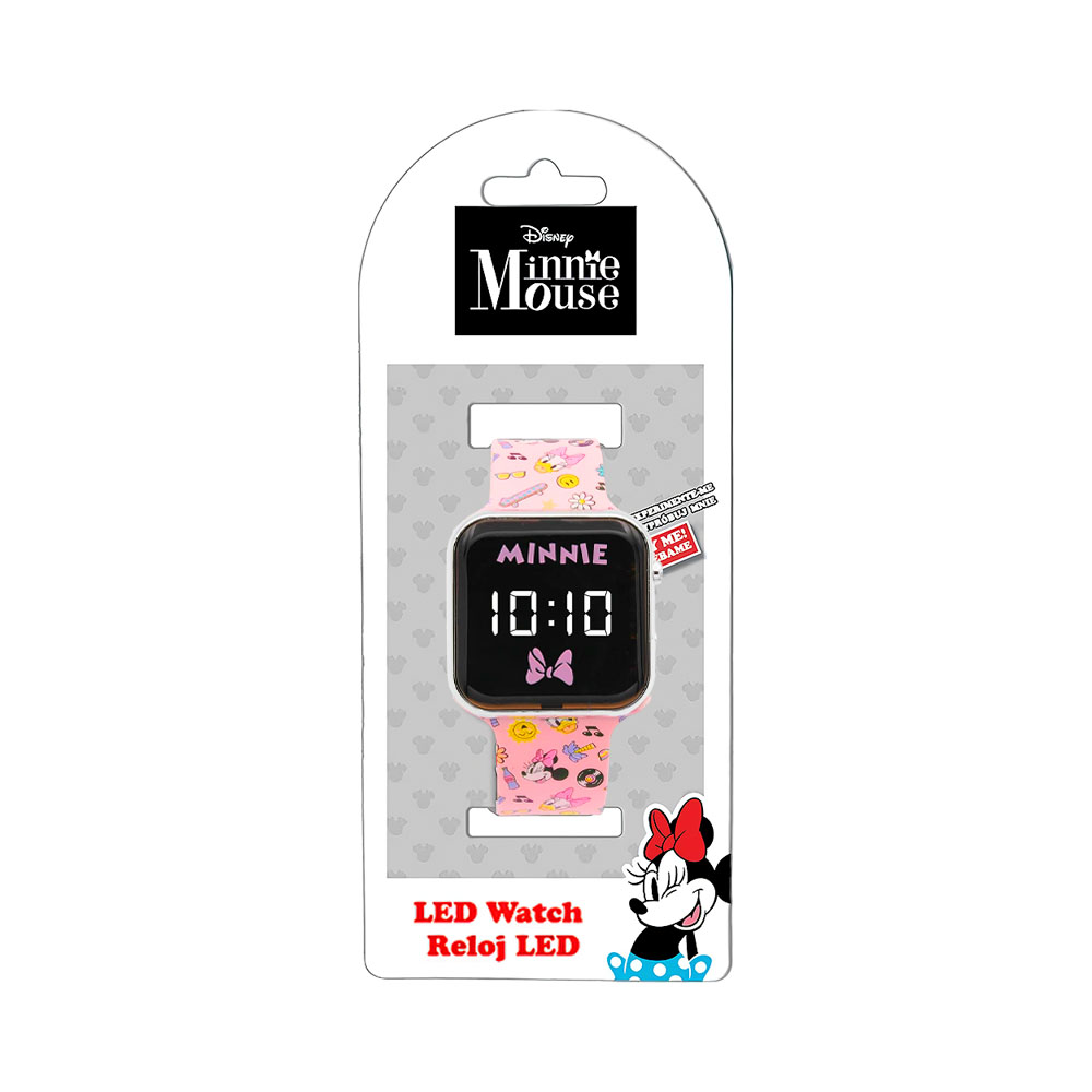 Relógio Digital LED Disney Minnie Mouse MIN4448BOI Rosa