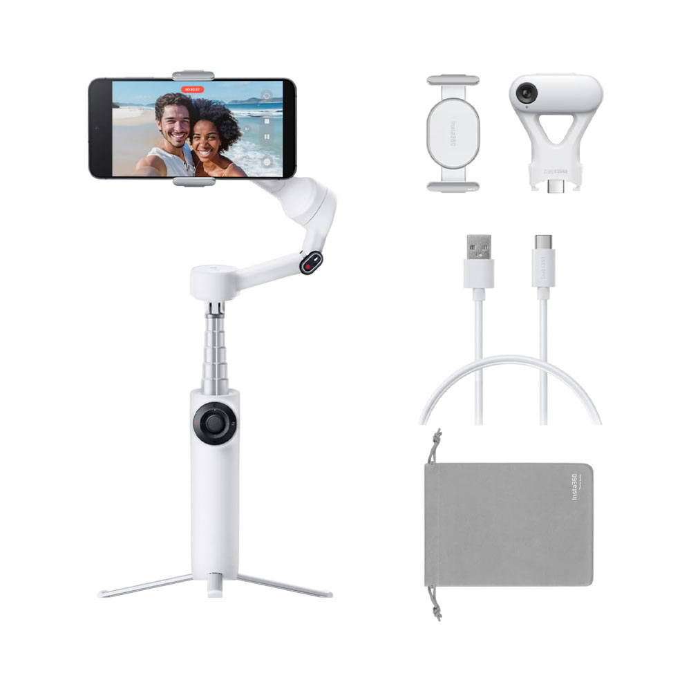 Estabilizador INSTA360 Flow 2 Cinsabqa AI Tracker Kit Summit White