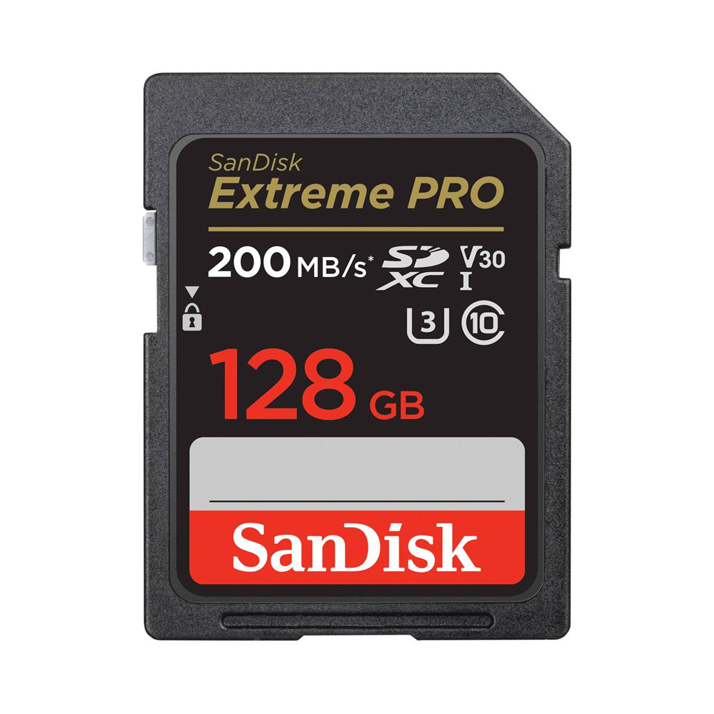 Memoria SD Sandisk Extreme PRO 200-90 Mb/s C10 U3 V30 128GB