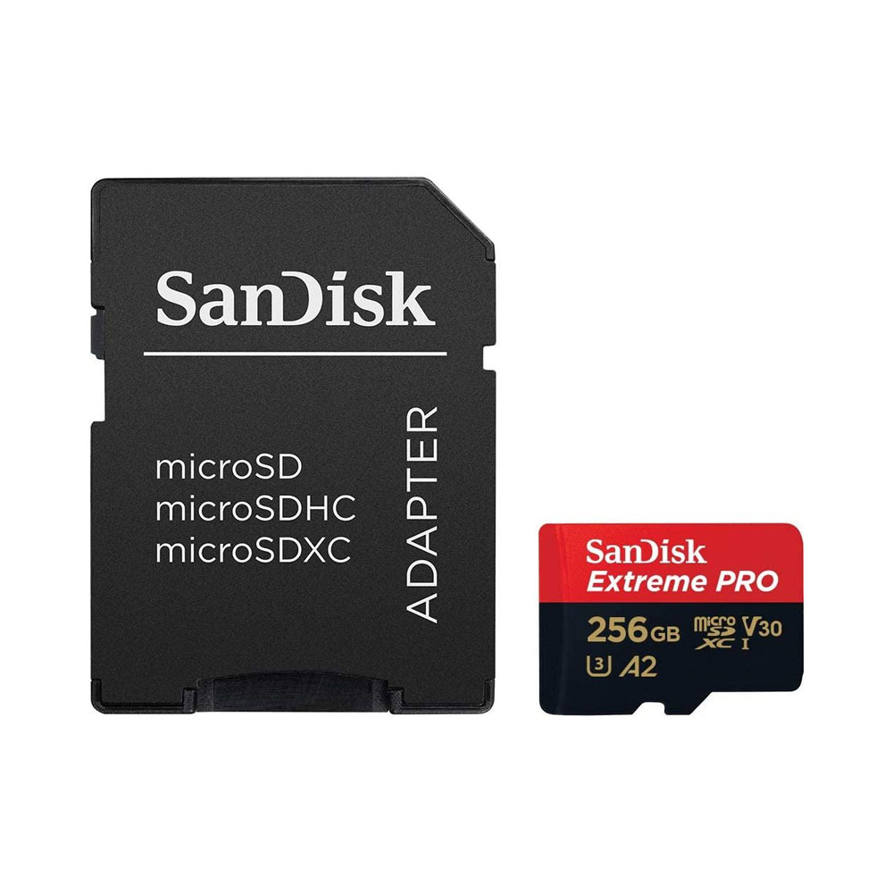 Memoria Micro SD Sandisk Extreme PRO 200-90 Mb/s U3 256GB Con Adaptador