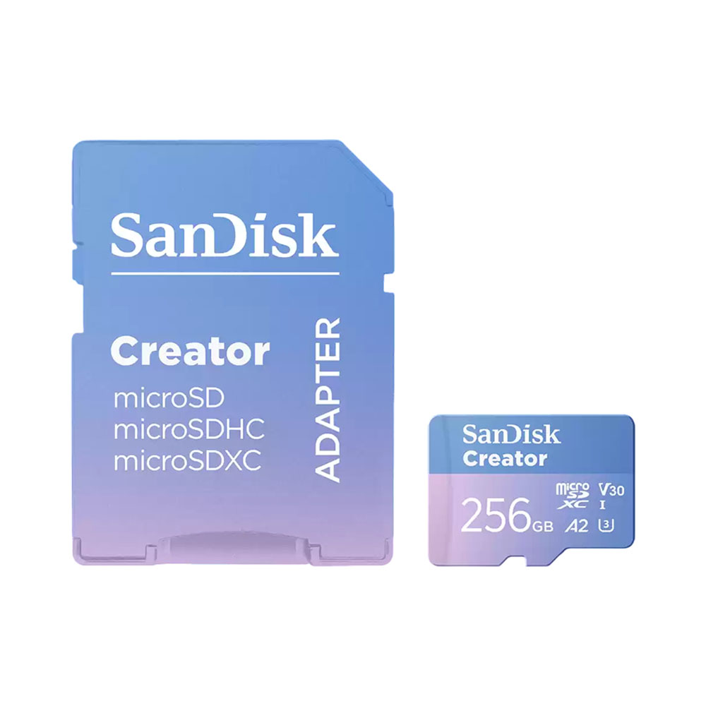 Memória Micro SD Sandisk Creator 190MB/S 256GB