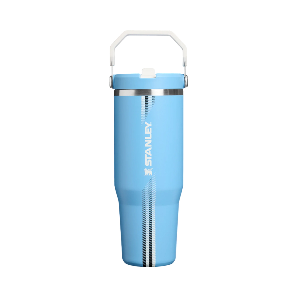 Garrafa Térmica Stanley Flip Straw Heat Wave Country 43-1499 887ML Team Light Blue White